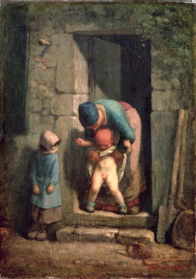 Mütterliche Fürsorge, 1855-57 von Jean Francois Millet